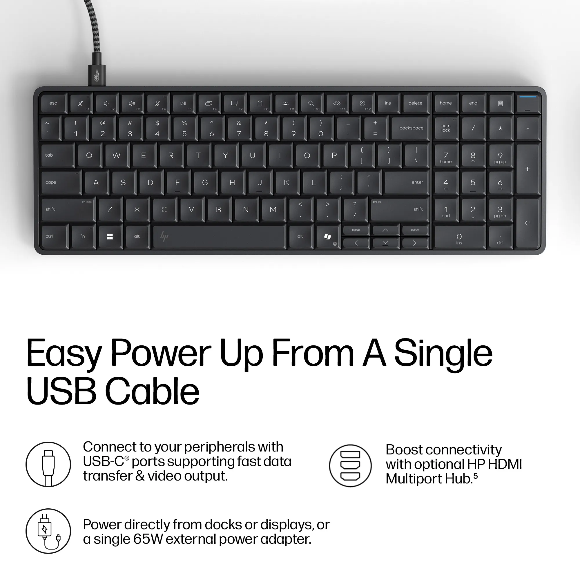HP EliteBoard G1a Next Gen AI PC AMD Ryzen AI 5 330, 16 Gt, 512 Gt, Win 11 Pro -p&ouml;yt&auml;tietokone, musta