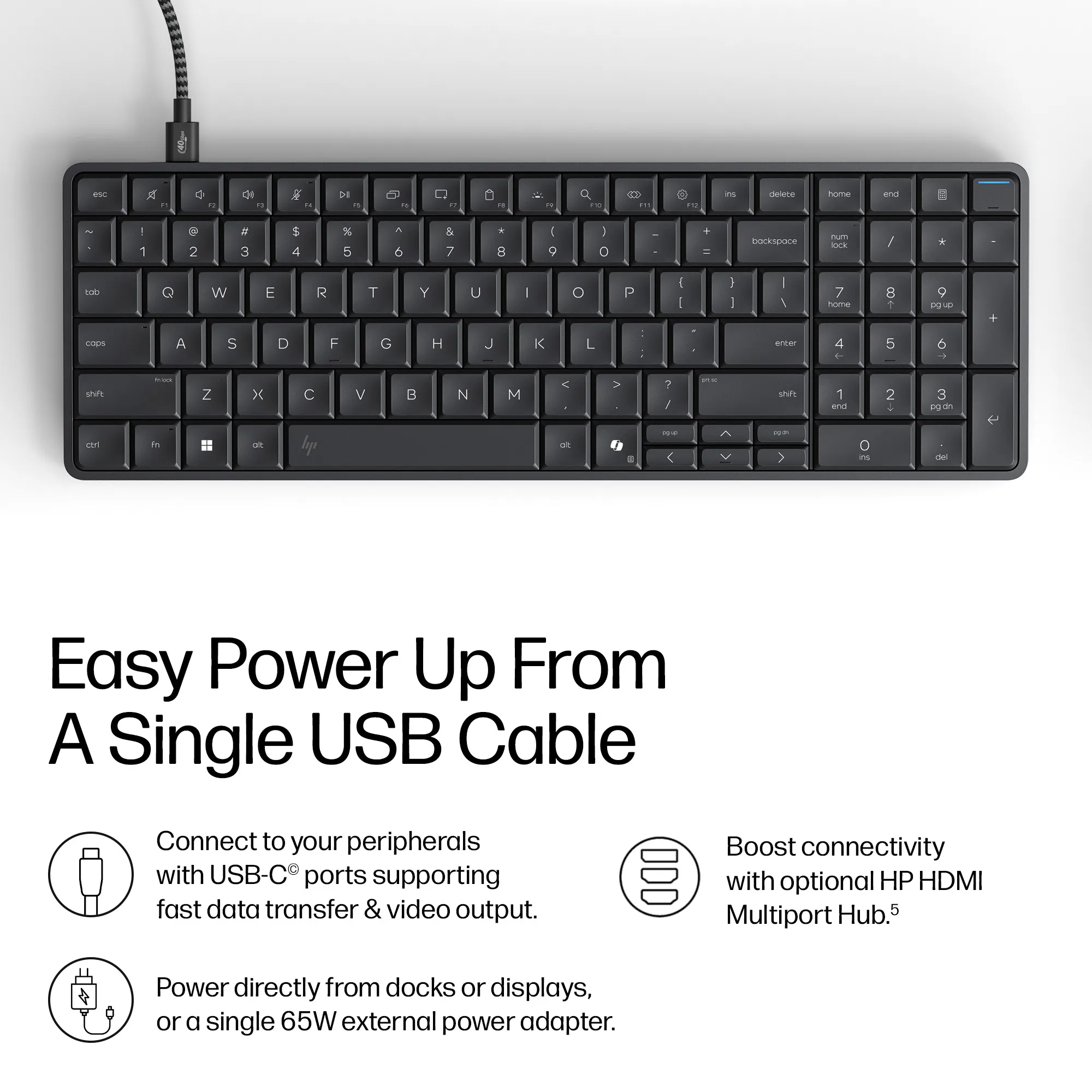 HP EliteBoard G1a Next Gen AI PC AMD Ryzen AI 5 330, 16 Gt, 512 Gt, Win 11 Pro -p&ouml;yt&auml;tietokone, musta