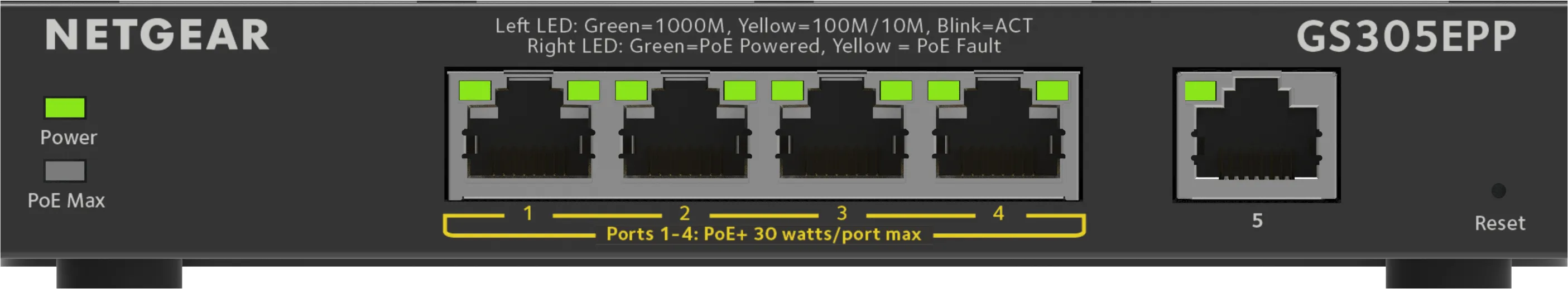 5PT GE PLUS SWCH W/ HI-PWR POE+
