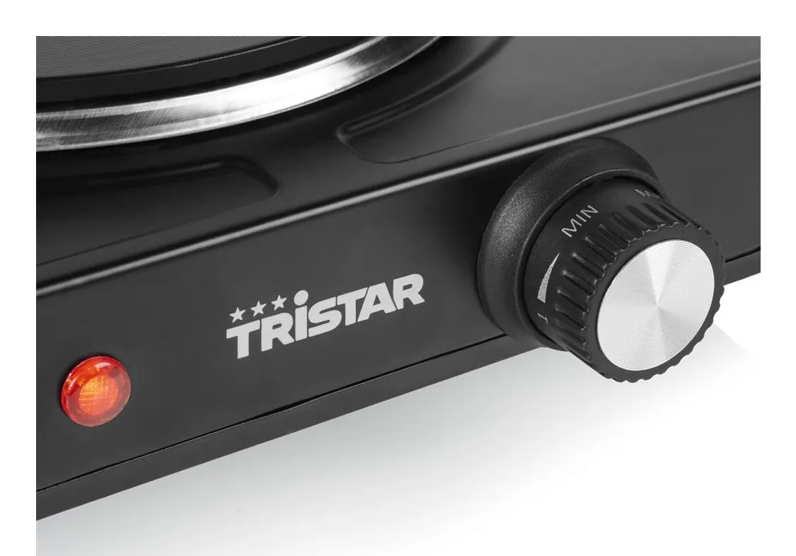 TRISTAR KP-6151 Elektrisk kokplatta med en kokzon 1500W, 18,5 cm, Svart