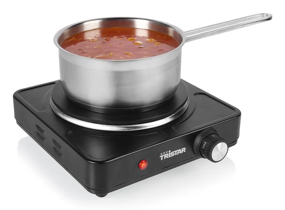 TRISTAR KP-6151 Elektrisk kokplatta med en kokzon 1500W, 18,5 cm, Svart