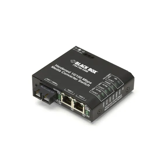 BLACKBOX DRX 10-100 CONVERTER H, (2) 10/100 MBPS RJ-45 - MULTIMODE, SC, 100240 VAC, 2KM