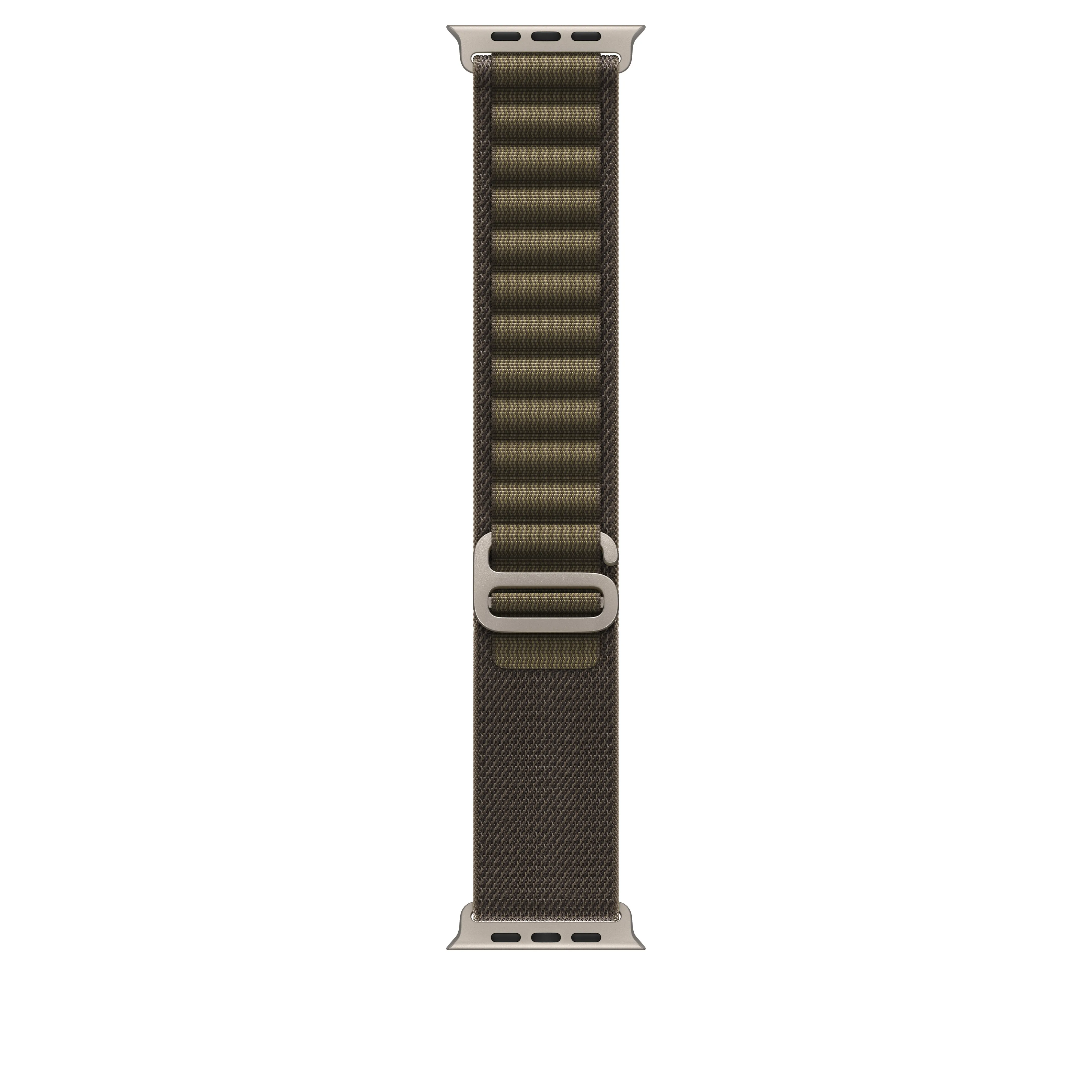 Apple Watch 49 mm -Alpine-ranneke, tummanoliivi, keskikokoinen, luonnontitaani