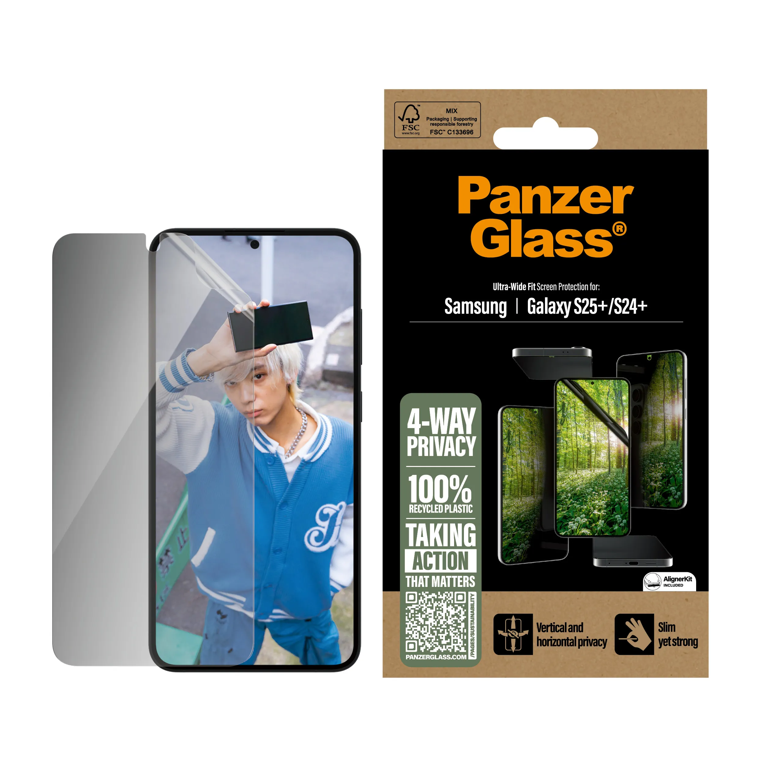 PanzerGlass Matrix 4-Way Galaxy S25 Plus / S24 Plus - sk&auml;rmskydd, Privacy