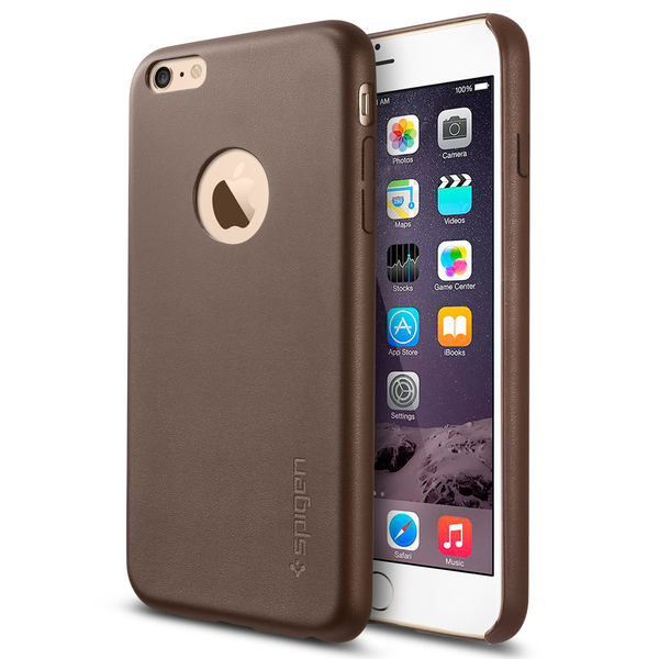 Spigen Leather Fit Series, iPhone 6/6s Plus - Case, Brown