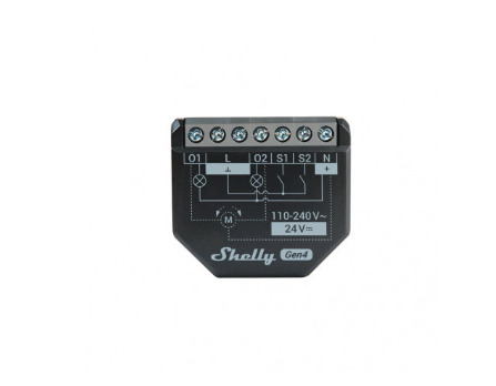 Shelly 2PM Gen4 4-pack A 2-channel smart switch for control of curtains, blinds, and shutters.