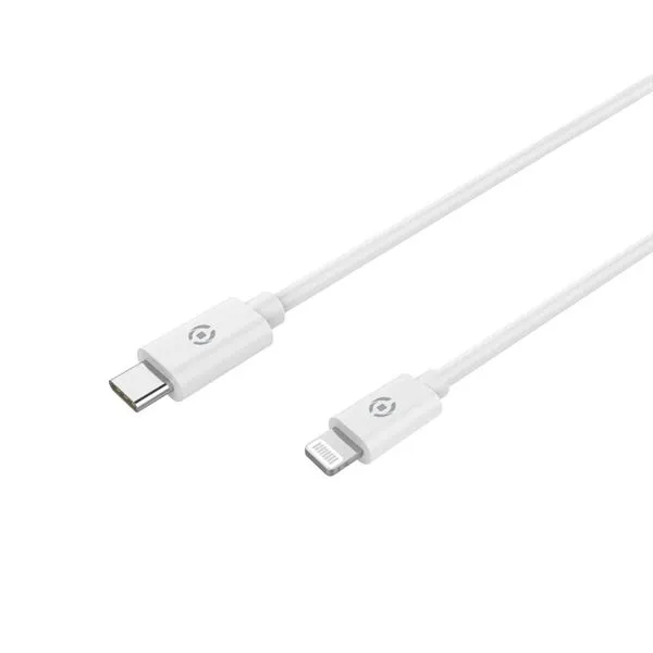 Celly USB-C &ndash; Lightning -kaapeli, 1 m, valkoinen