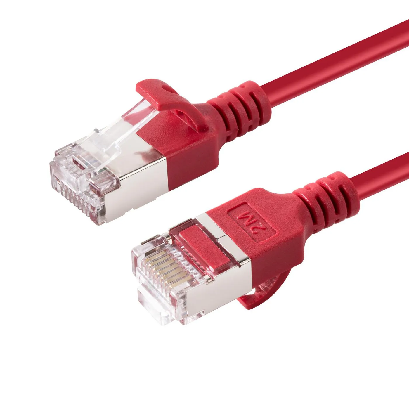 MicroConnect Cat6a U/FTP Slim - n&auml;tverkskabel, 2 m, R&ouml;d