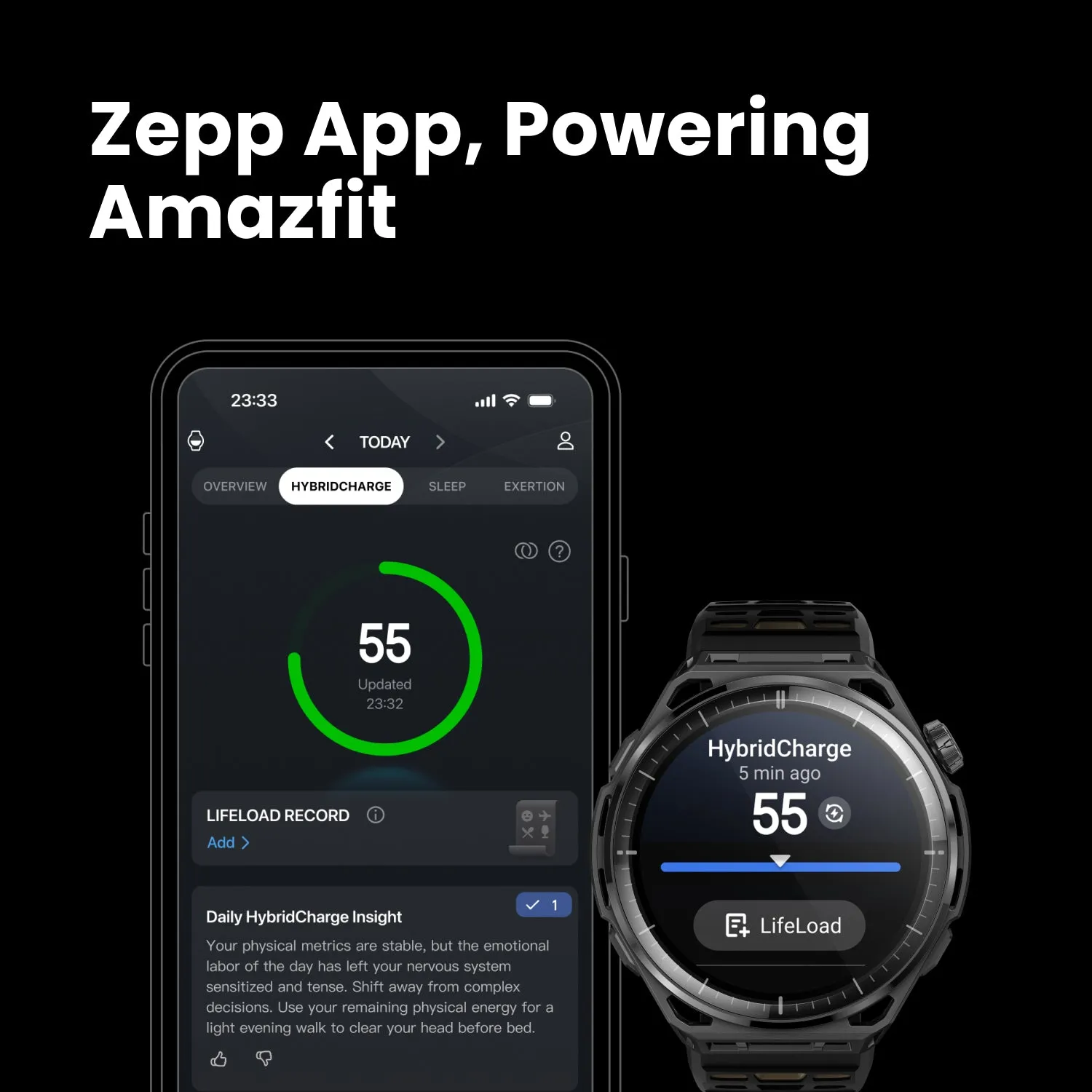 Amazfit Balance 3 51mm AMOLED Sports Watch, Black