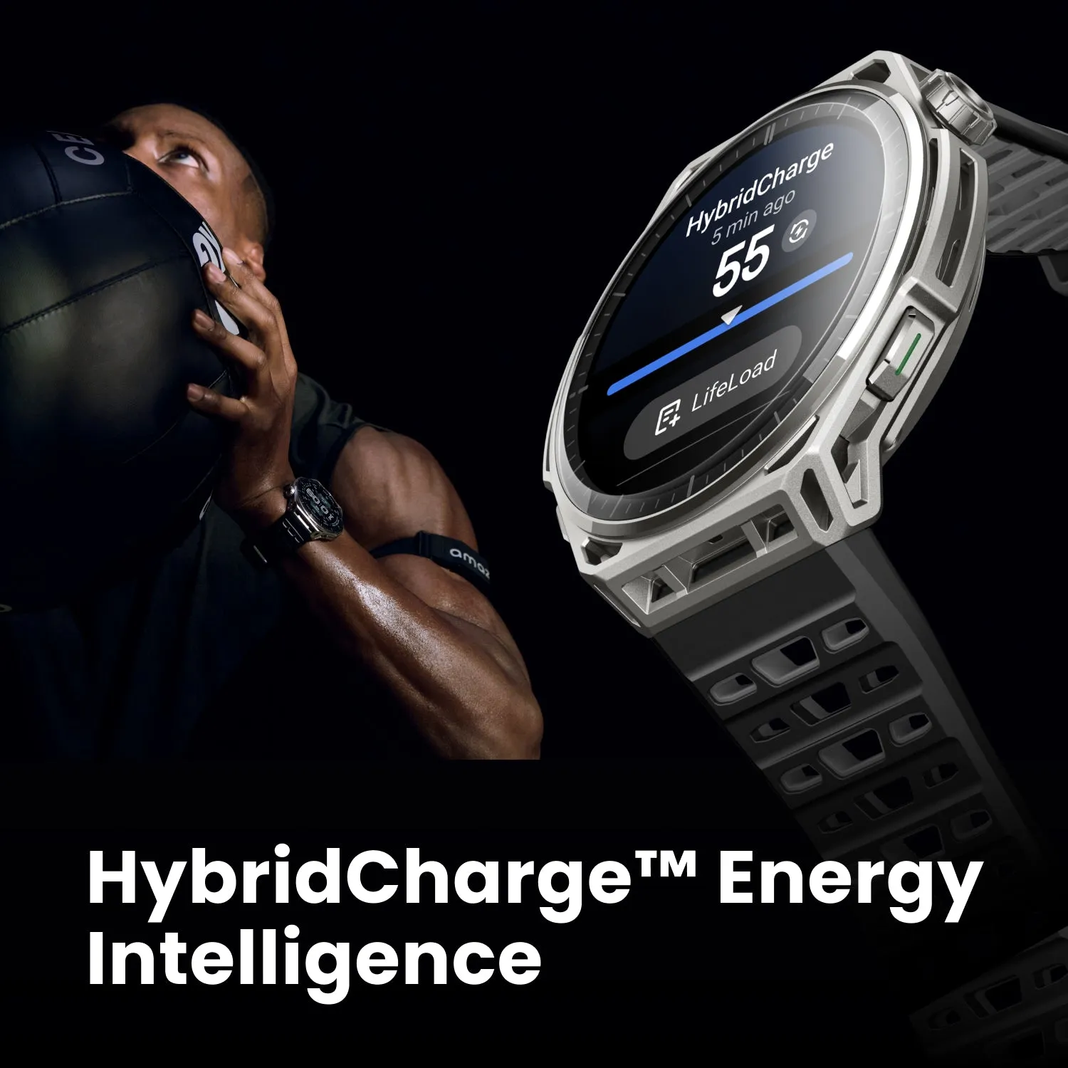 Amazfit Balance 3 51mm AMOLED Sports Watch, Black