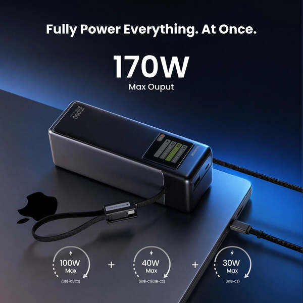 SHARGE HyperTower 25000 mAh, 170W - powerbank, Grey