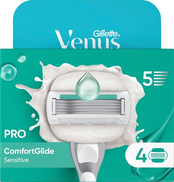 Gillette Venus Pro ComfortGlide Sensitive, 4-pack - rakblad