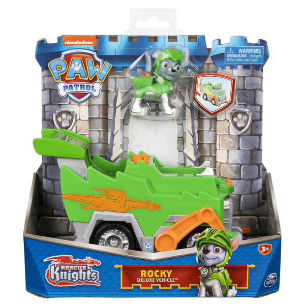 Spin Master Paw Patrol Rescue Knights Base Vehicle Rocky Toy Vehicle