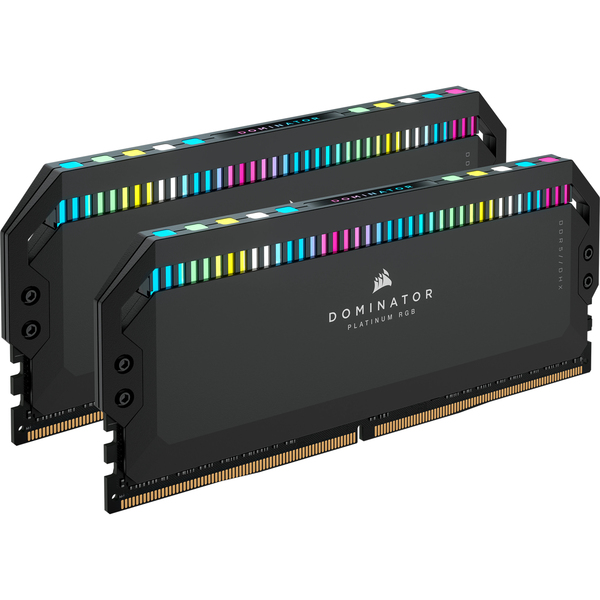 CORSAIR DOMINATOR PLATINUM RGB 64GB 2x32GB DDR5 5600MHz DIMM Unbuffered 40-40-40-77 OC PMIC XMP 3.0 Black Heatspreader RGB LED 1.25V