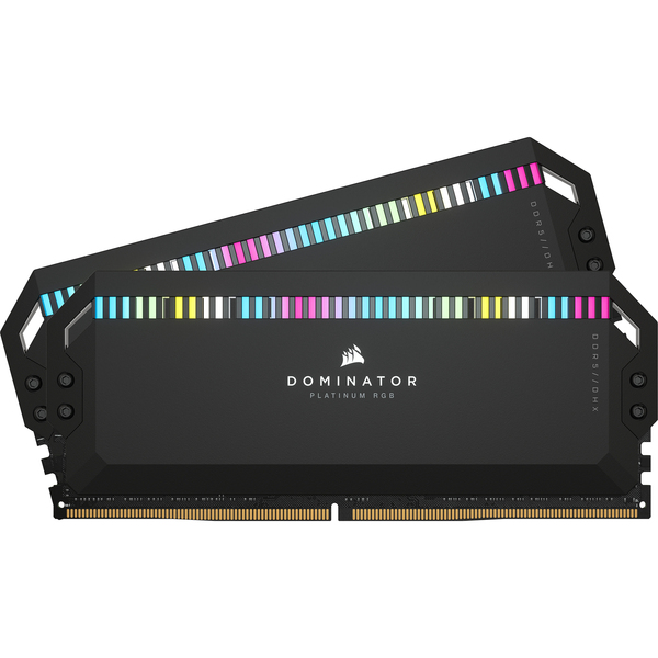 CORSAIR DOMINATOR PLATINUM RGB 64GB 2x32GB DDR5 5600MHz DIMM Unbuffered 40-40-40-77 OC PMIC XMP 3.0 Black Heatspreader RGB LED 1.25V