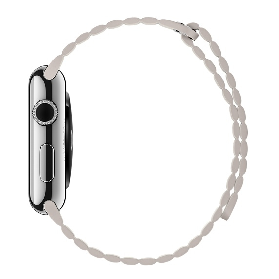 APPLE 42mm White Leather Loop - Medium