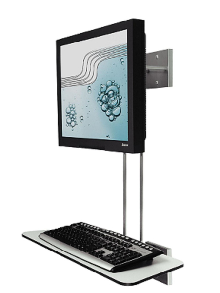 R-Go Hang Out Wall Mount with display for mouse and keyboard, up to 27&quot;, Max weight 10kg, Adjustable