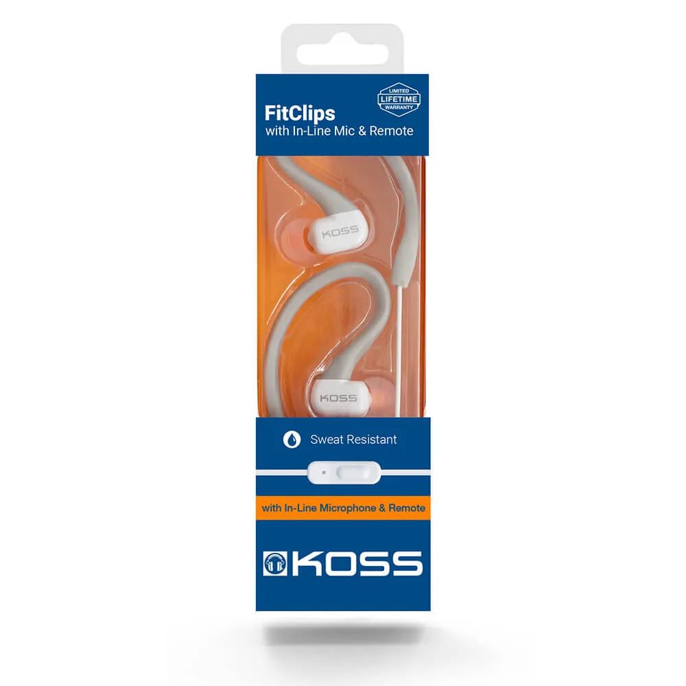 Koss KSC32i FitClips - In-Ear headphones, white/grey