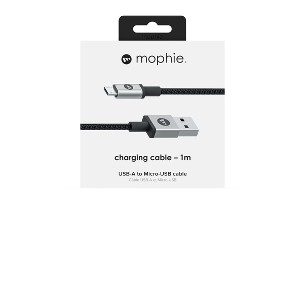 Mophie Charge &amp; Sync USB-A - Micro-USB B - cable, 1 m, Black