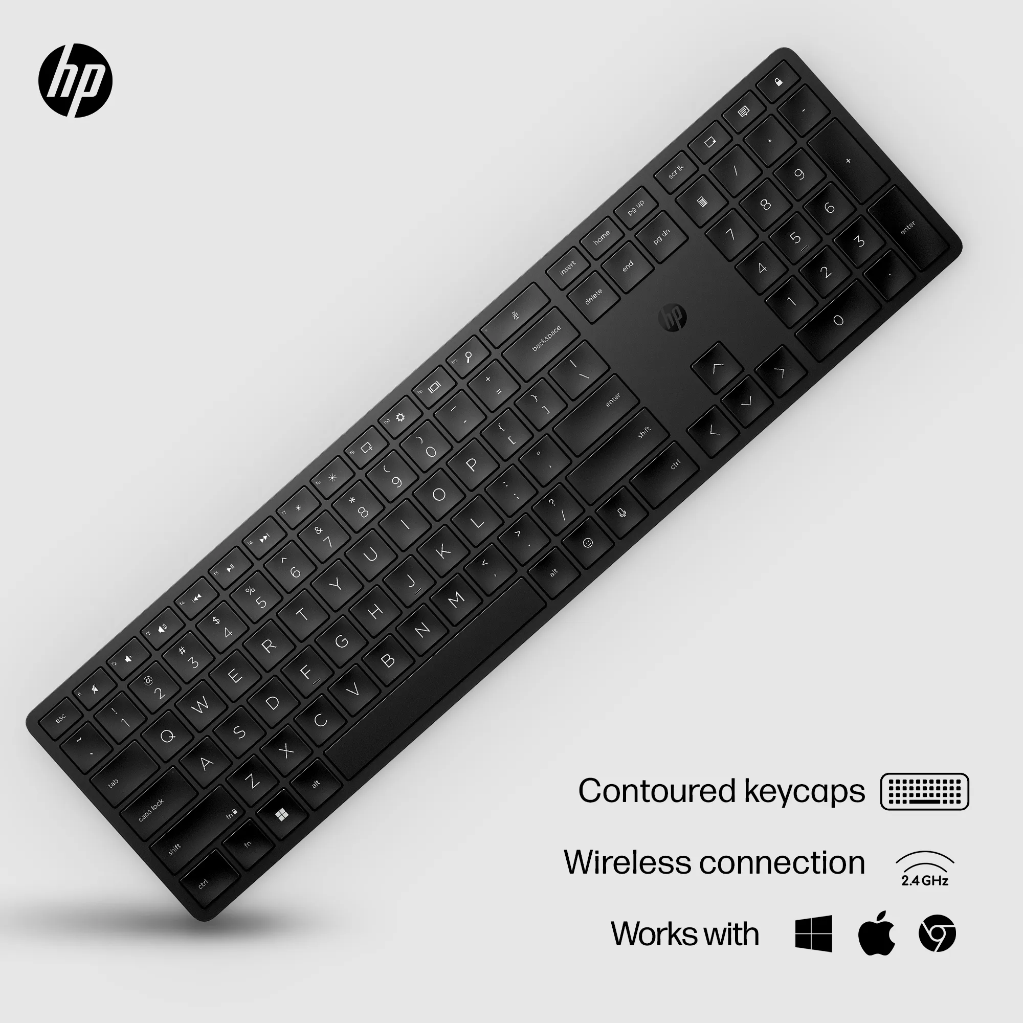HP 450 Wireless Keyboard, Black - Nordic (Consumer)