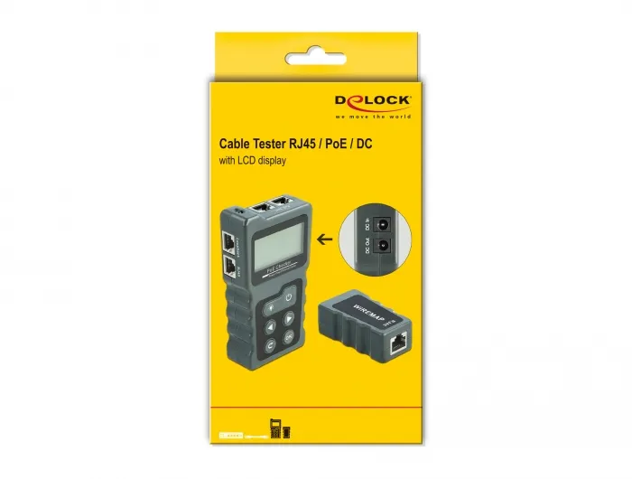 Delock LCD Cable Tester RJ45 / PoE / DC