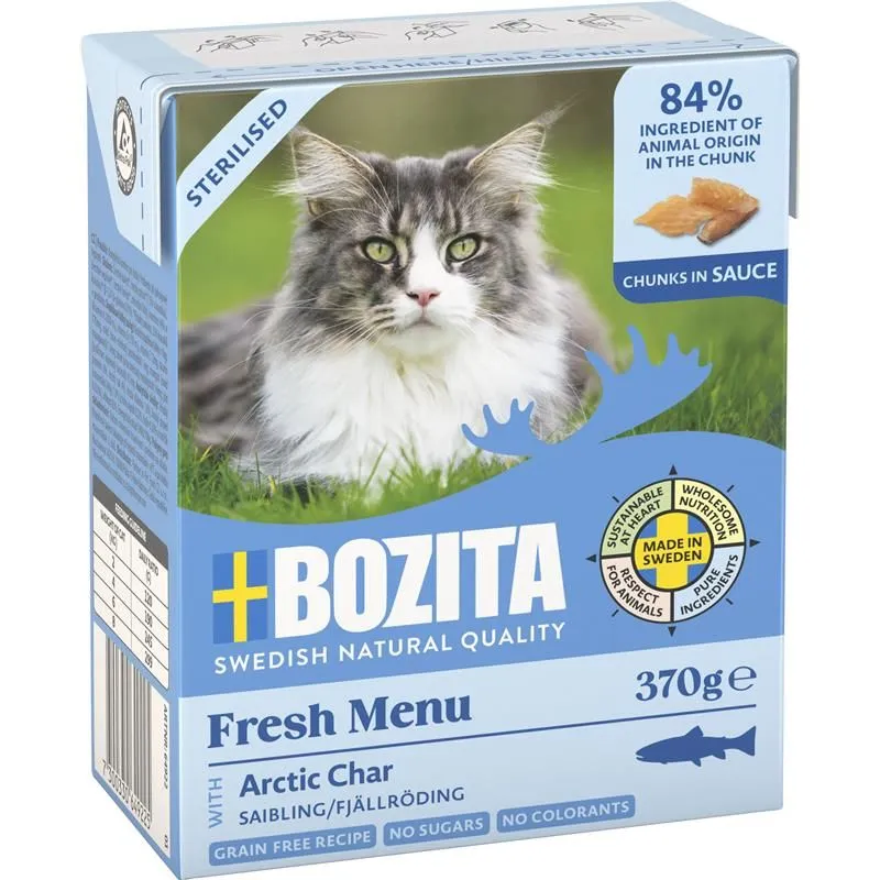 Bozita Fresh Menu Sterilised Arctic Char, V&aring;tfoder f&ouml;r katt, Adult, 370 g