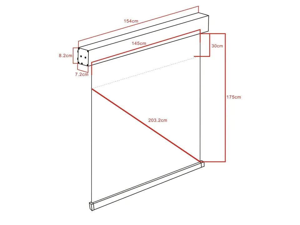 Multibrackets M Motorized Projection Screen Deluxe - Heijastusn&auml;ytt&ouml; - moottoroitu - 80 tuuma (205 cm) - 1:1 - Glass Beaded - valkoinen