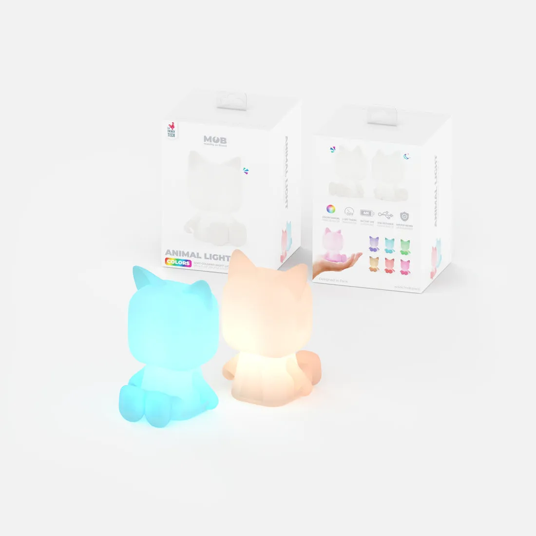 MOB Cute Animal Light Cat Multicolor - night light