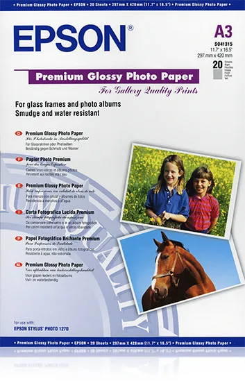 EPSON photopaper glossy premium A3 photopaper glaenzend 255g/m