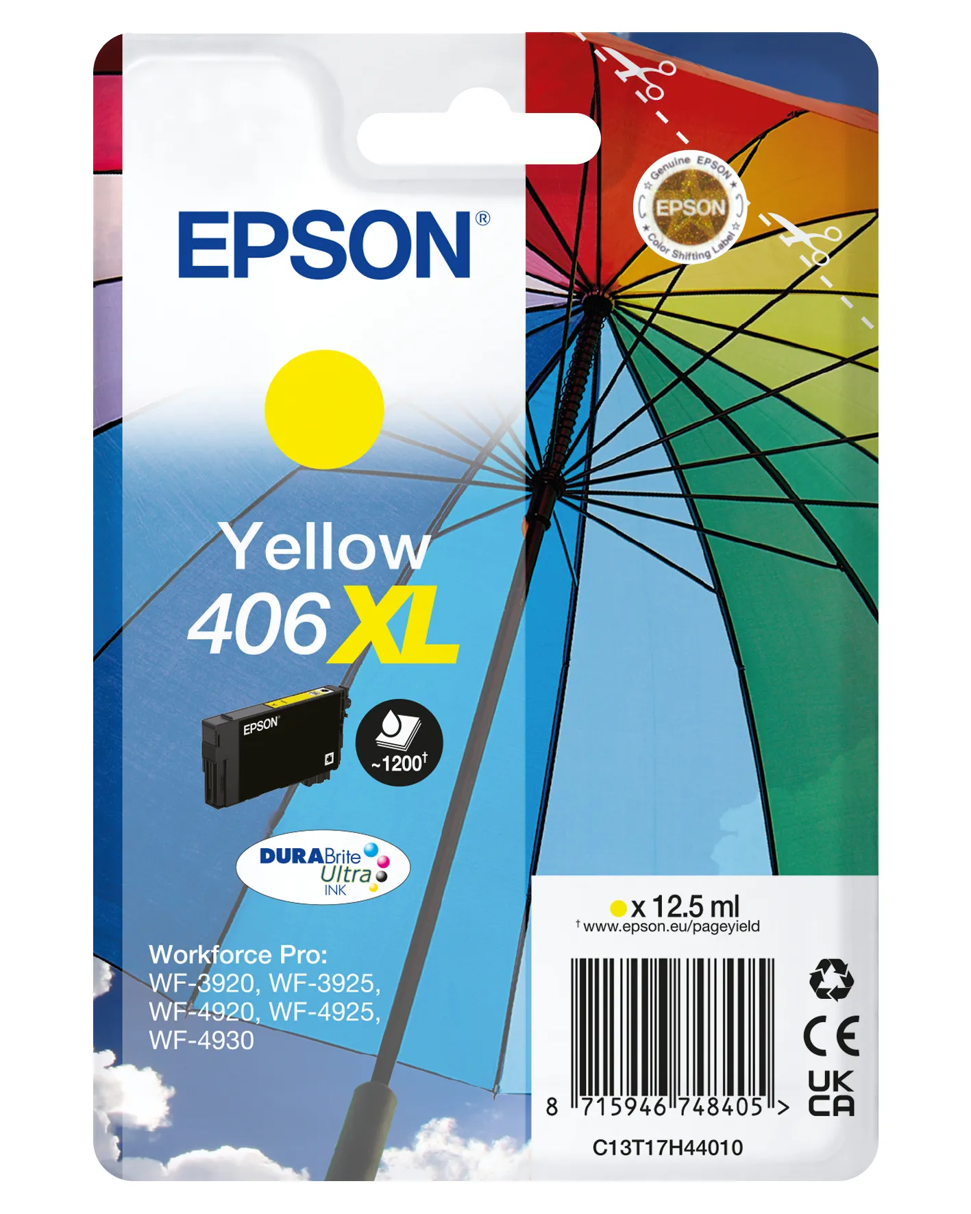 Epson 406XL Ink cartridge, 12.5 ml, Yellow