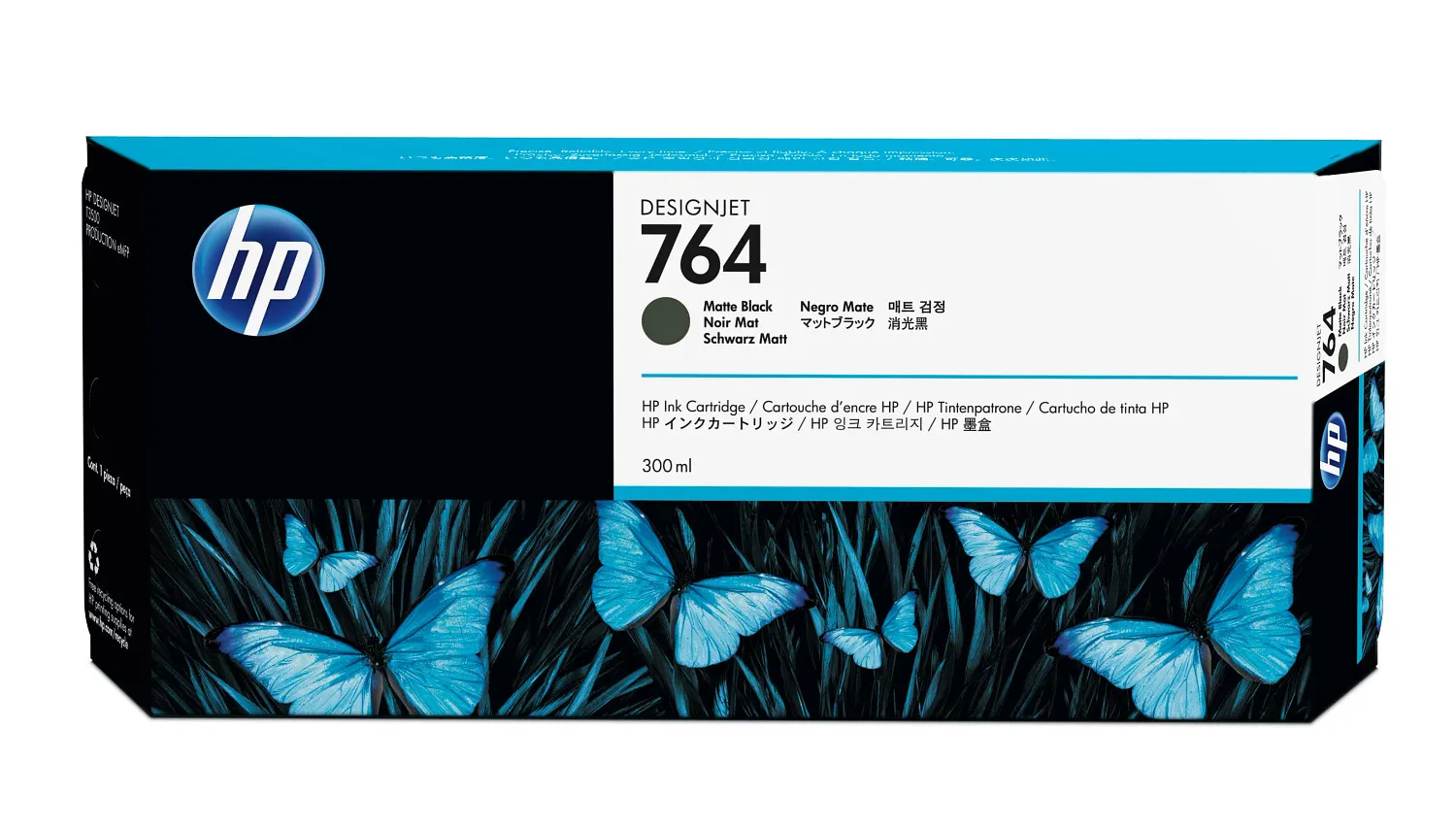HP 764 -mustekasetti, 300 ml, mattamusta