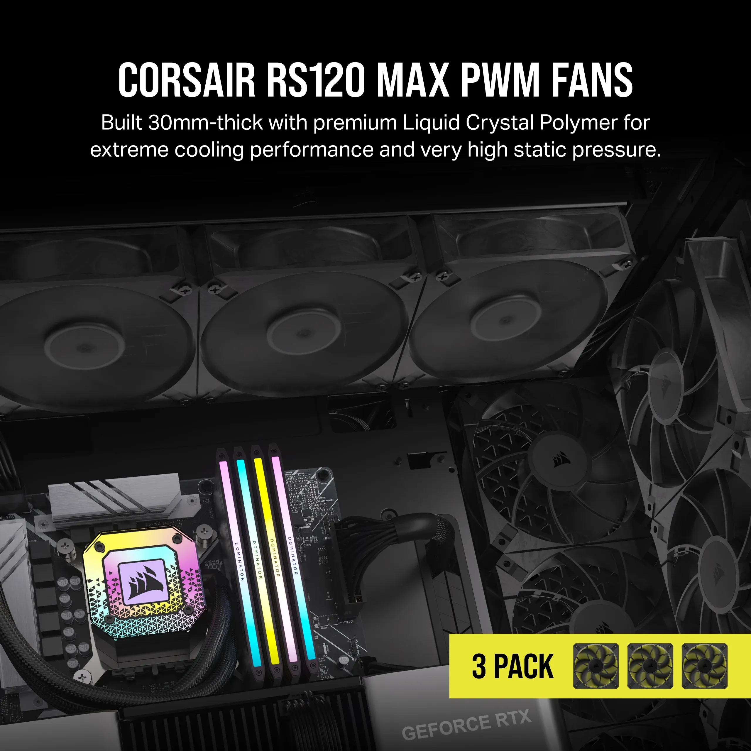 Corsair RS120 Max Fan Triple Pack 120mm, RS Series
