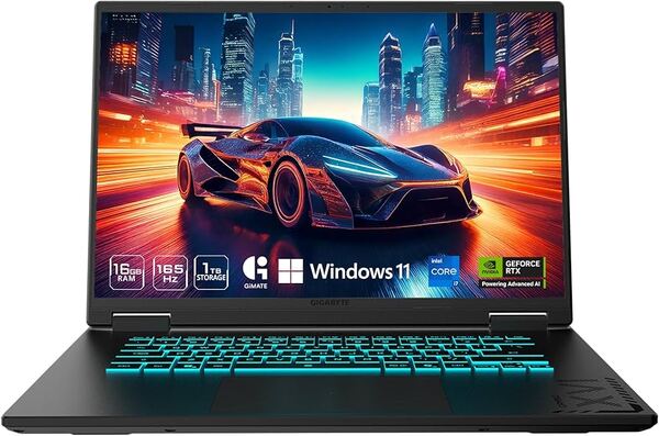 GIGABYTE CWHI3NE864SH 16" i7-13620H, 32 GB, 1 TB, RTX 5070, Win 11 Home - spelb&auml;rbar dator, svart