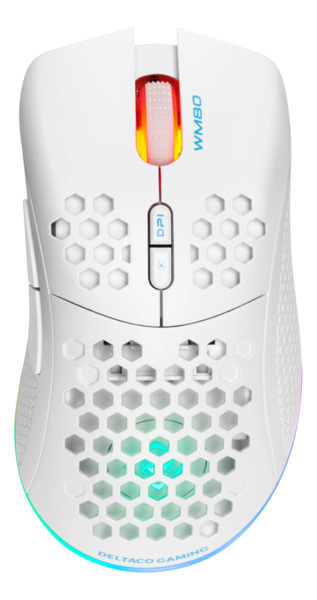 DELTACO GAMING WM80 -langaton pelihiiri, valkoinen