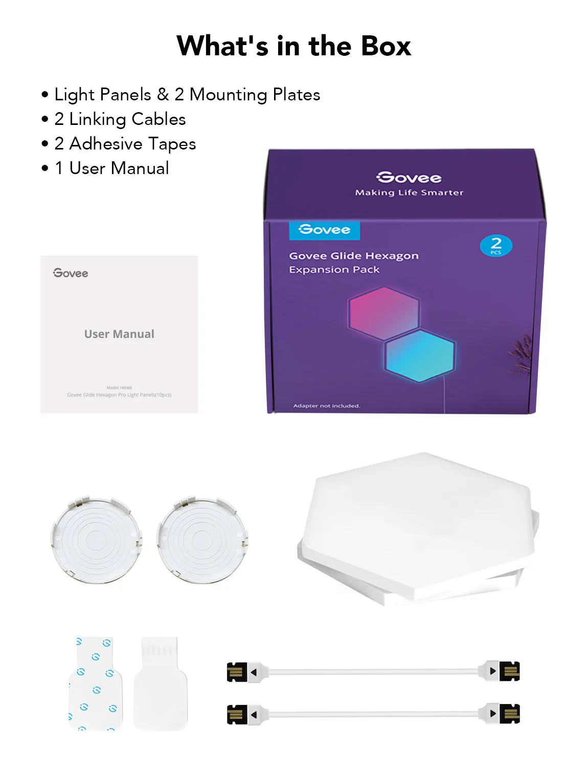 Govee Glide Hexa Light - expansionspaket, 2 paneler