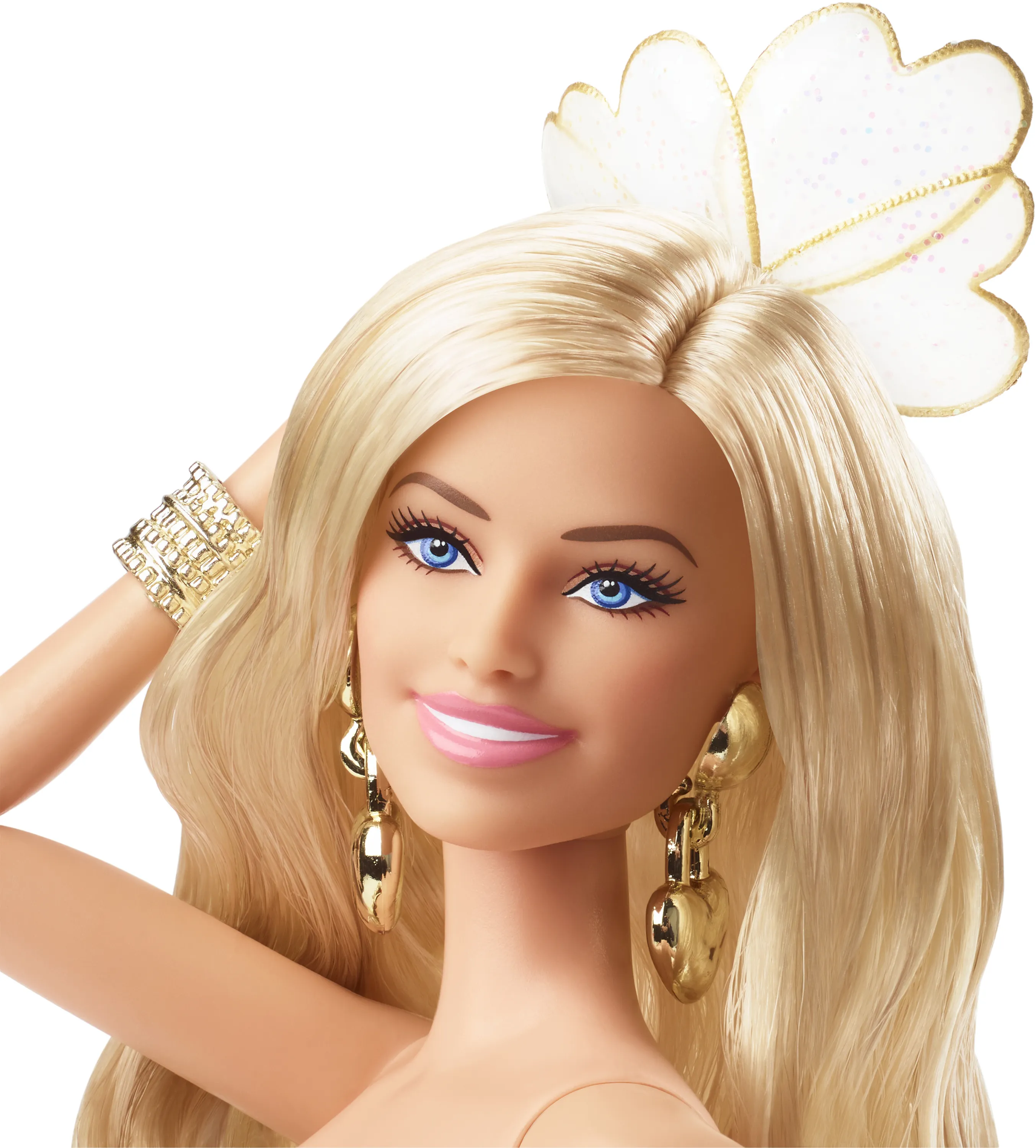 Mattel Barbie Signature The Movie - Margot Robbie as a Barbie doll from the movie in a golden disco jumpsuit, toy figure