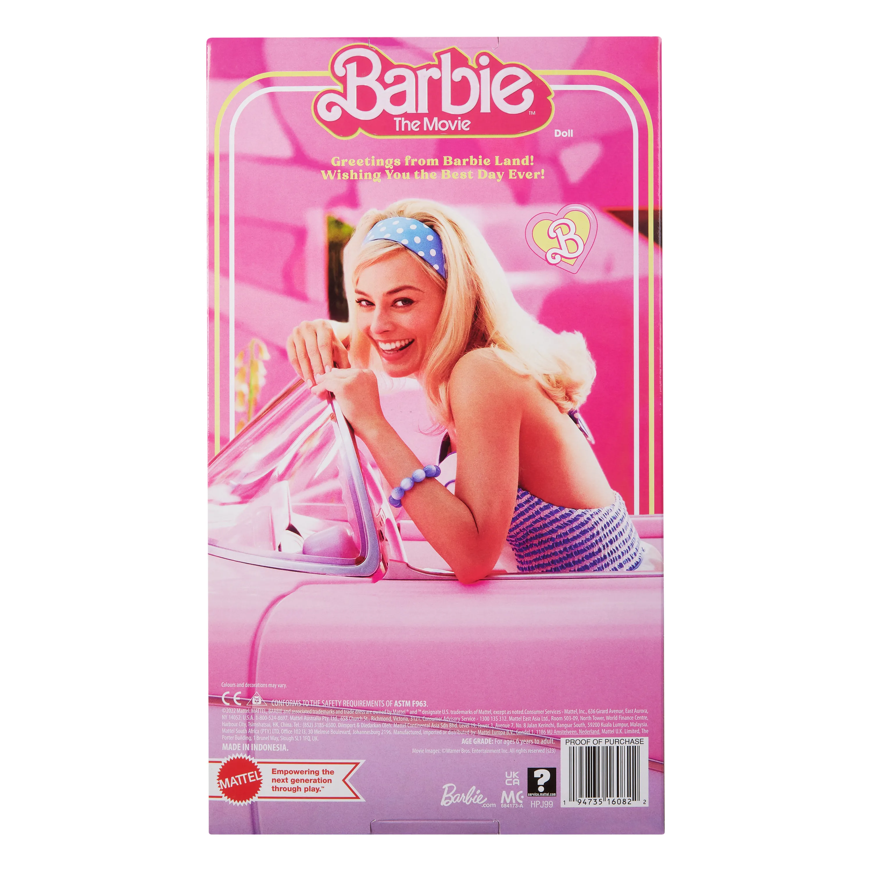 Mattel Barbie Signature The Movie - Margot Robbie as a Barbie doll from the movie in a golden disco jumpsuit, toy figure