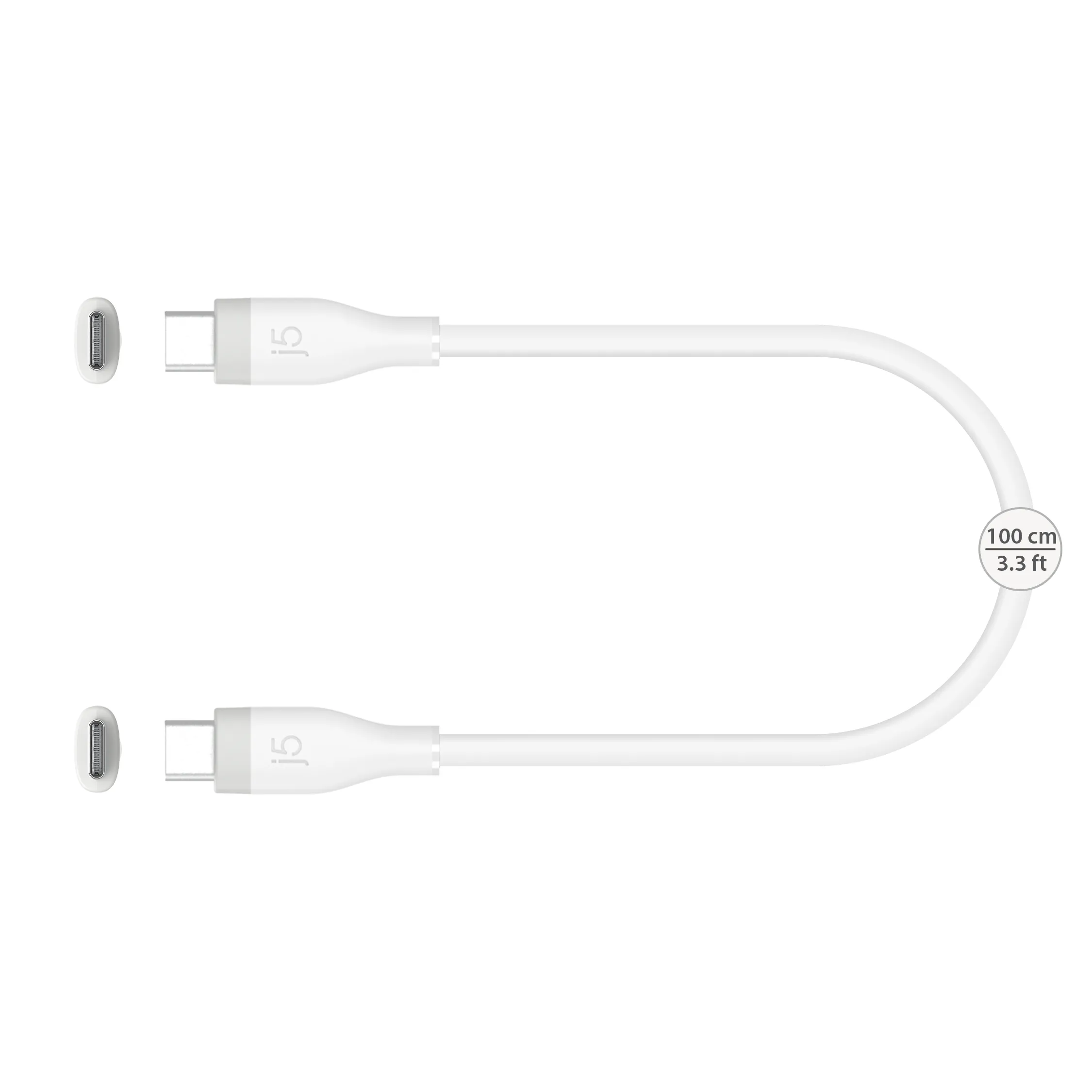 j5create JUCX17W-N USB-C -kaapeli, 60 W, valkoinen