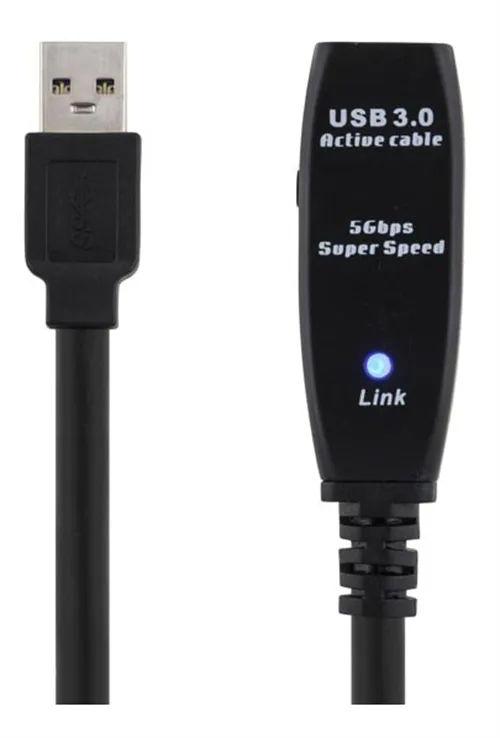 Deltaco Active USB-A 3.0 - extension cable, 7 m, Black