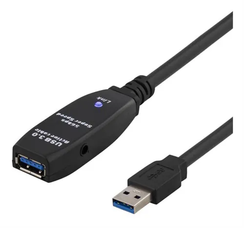 Deltaco Active USB-A 3.0 - extension cable, 7 m, Black