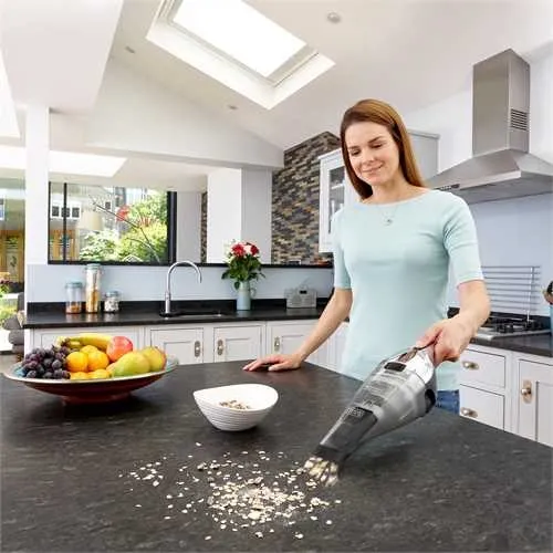 BLACK+DECKER Dustbuster Lithium NVC220WC 0.385L 7.2V 2Ah pussiton -k&auml;sik&auml;ytt&ouml;inen imuri, kromi, titaani, l&auml;pin&auml;kyv&auml;