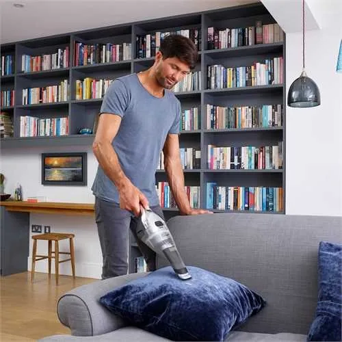 BLACK+DECKER Dustbuster Lithium NVC220WC 0.385L 7.2V 2Ah pussiton -k&auml;sik&auml;ytt&ouml;inen imuri, kromi, titaani, l&auml;pin&auml;kyv&auml;