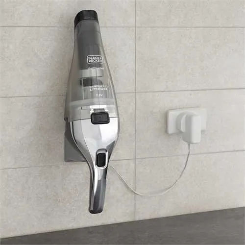 BLACK+DECKER Dustbuster Lithium NVC220WC 0.385L 7.2V 2Ah pussiton -k&auml;sik&auml;ytt&ouml;inen imuri, kromi, titaani, l&auml;pin&auml;kyv&auml;
