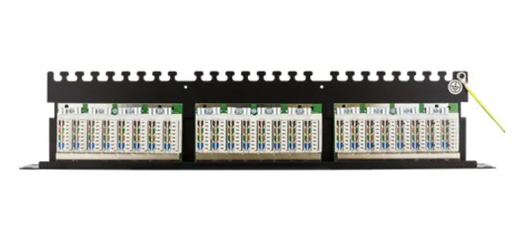 DELTACO 19" patchpanel, 24xRJ45, Cat6, 10Gbps, 1U, STP, metall, svart