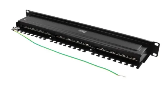 DELTACO 19" patchpanel, 24xRJ45, Cat6, 10Gbps, 1U, STP, metall, svart