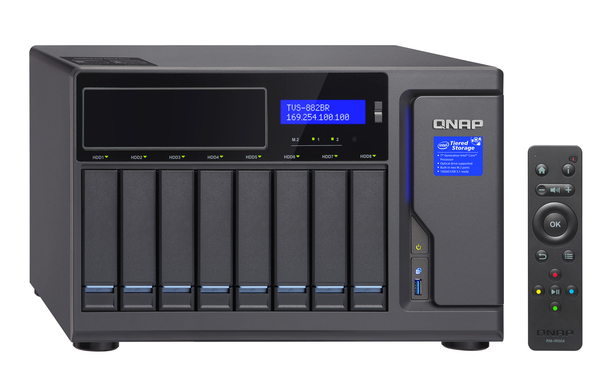 QNAP TVS-882BR-ODD-i5-16G 8-bay NAS 1 xBlu-ray optical drive bundlled Core i5-7500 3.4 GHz 16GB RAM 4-LAN iSCSI RAID