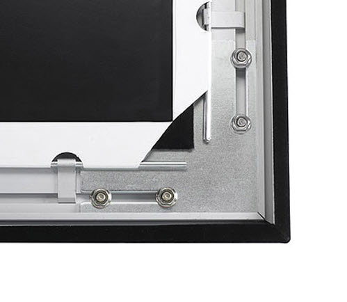 Kingpin Velvet Frame 117-- - 16-9-format- 2600x1462mm bildyta- 2767x1629mm totalm&aring;tt- Vikt 12kg