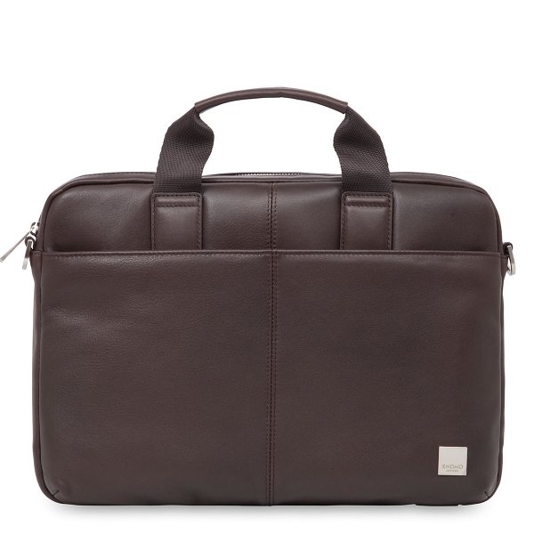 KNOMO STANFORD Full Leather Slim Laptop Carrier 13inch Brown