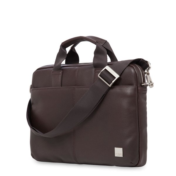 KNOMO STANFORD Full Leather Slim Laptop Carrier 13inch Brown