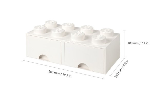 Room Copenhagen LEGO Brick Drawer 8 white - RC40061735